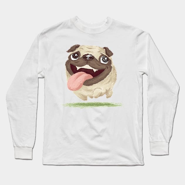 Active pug dog Long Sleeve T-Shirt by sanogawa